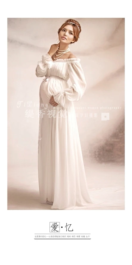 Новинка 2017 г. белое кружевное платье в Королевском Стиле для беременных