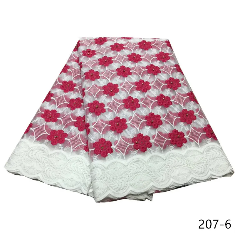 

Latest style guipure lace fabric for women party dress 2019 high quality African Nigerian milk fiber lace fabrics 207