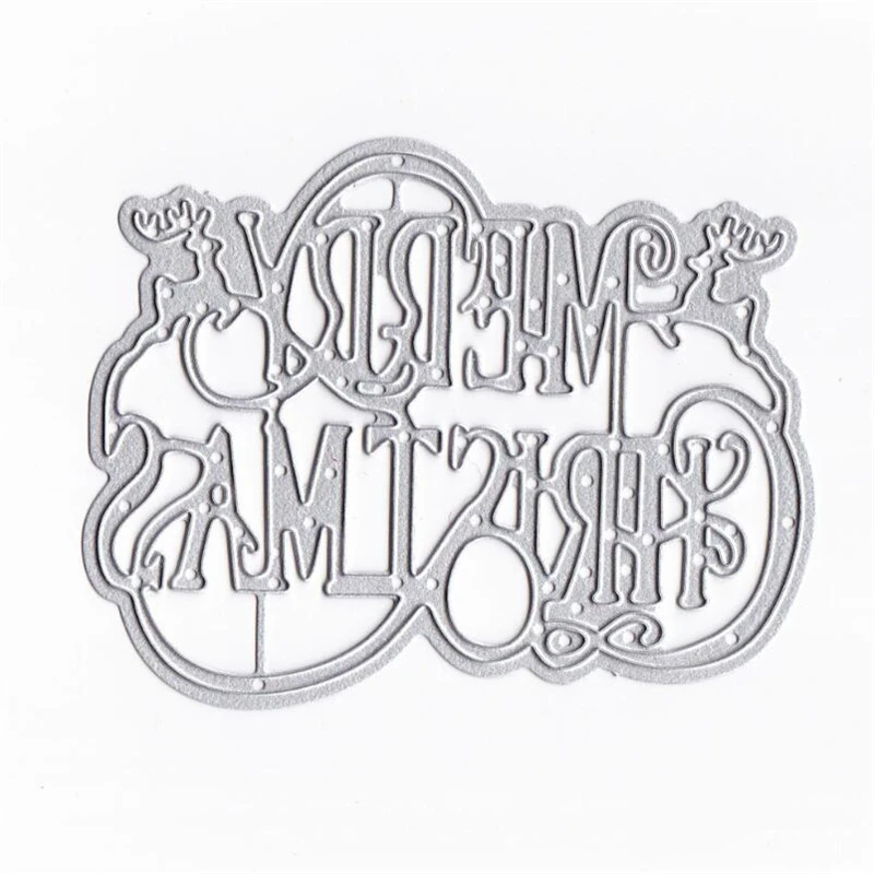 Merry Christmas Metal Die Cutting Scrapbooking Embossing Dies Cut Stencils Decorative Cards DIY album Card Paper Maker | Канцтовары для