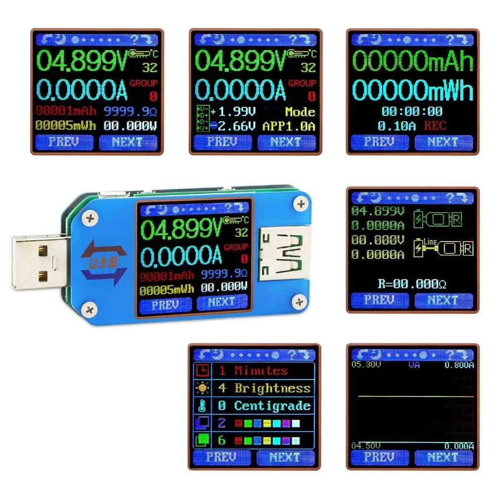 UM25 UM25C Для APP USB 2,0 Тип-C ЖК-дисплей Вольтметр Амперметр Напряжение измеритель тока, для батареи зарядки измерения с 35 Вт LD35 HD35 нагрузки