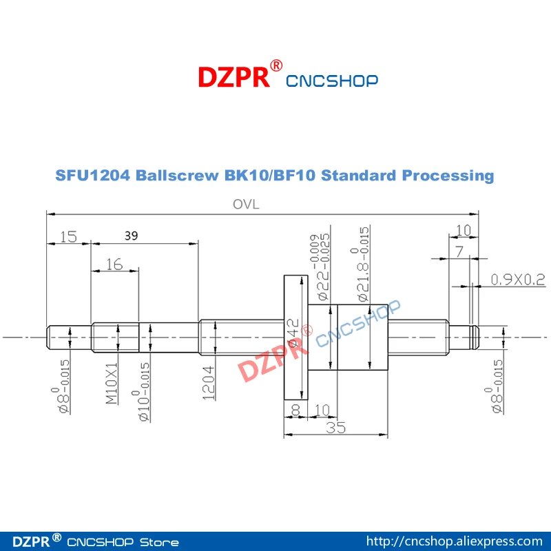 SFU1204 450 мм RM1204 свернутый шариковый винт с шаровой гайкой + Торцевая обработка для