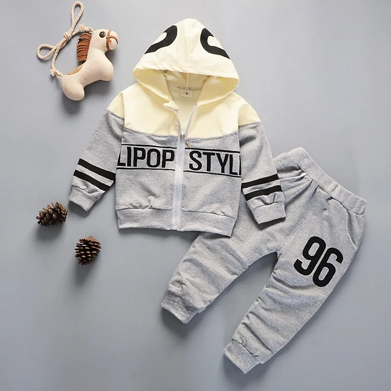 baby boys clothing sets autumn infant tracksuit outfits hoodies letter coat jacket+pants 2pcs set toddle kids clothes suit |