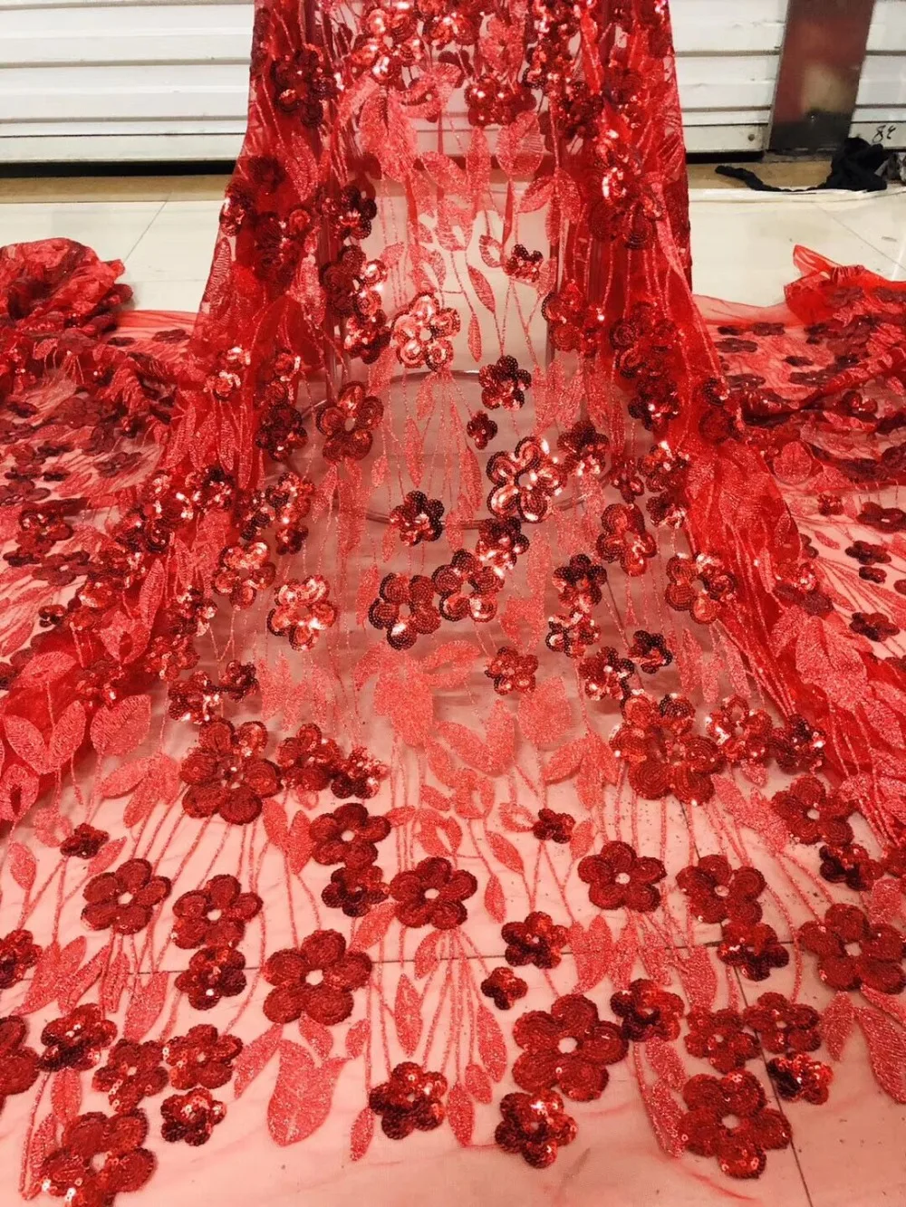 Высокое качество блёстки африканский тюль вышивка кружево ткань Африканская