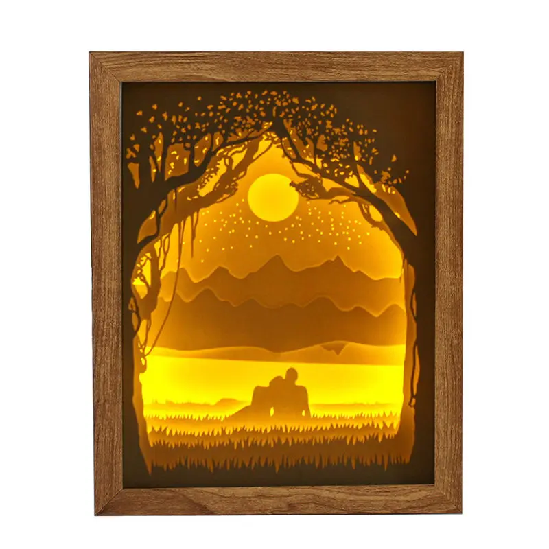 Пара теней бумаги резные огни Diy креативный пульт дистанционного управления