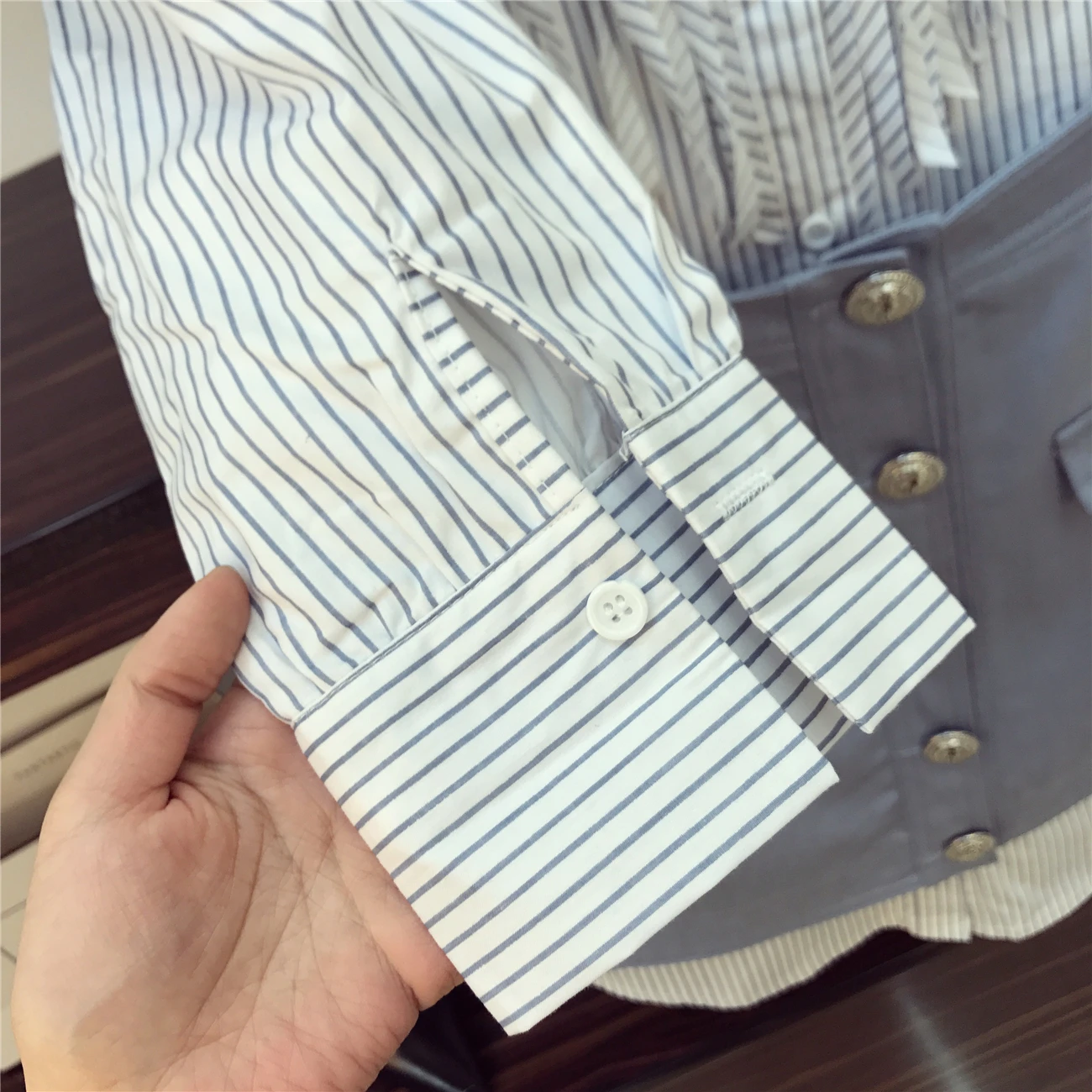ALPHALMODA, новое модное платье-рубашка с бахромой+ джинсовая юбка, комплект из 2 предметов, высокая талия, трапециевидная юбка на пуговицах, Модный женский комплект из 2 предметов