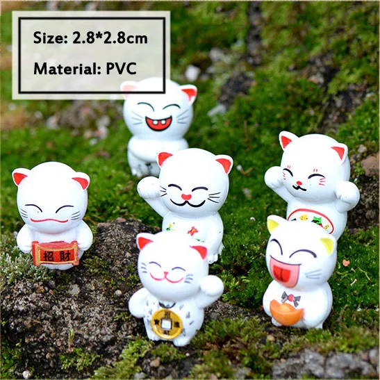 ANI012-b BAIUFOR животные миниатюры ПВХ Мини lucky Cat украшения террариумы животные Сказочный Сад, миниатюра суккуленты мини Ландшафтный Декор - Цвет: ANI012-b