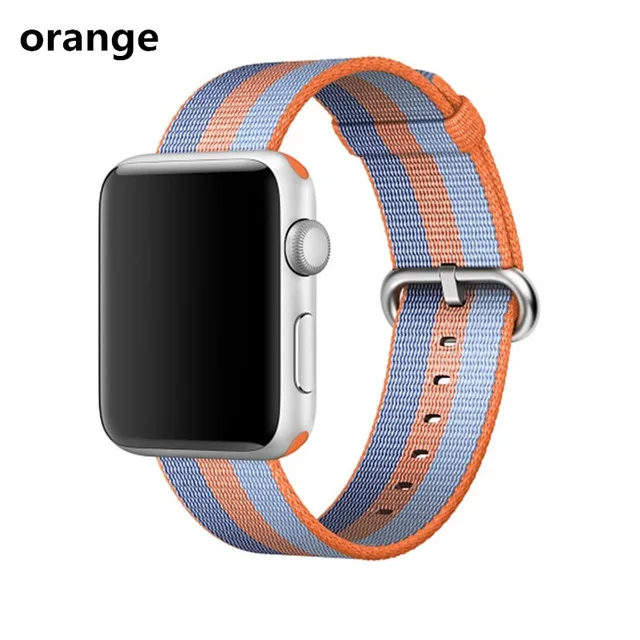 Тканый нейлоновый ремешок Спортивная петля ремешок для apple watch серии группа 5 4 3 2 браслет для iwatch спортивный ремешок для смарт-часов apple watch 42mm/38 мм/44 мм/40 мм - Цвет ремешка: Stripe-orange