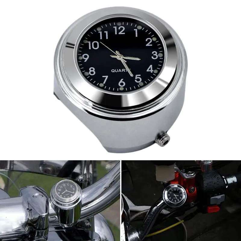 7/8 &quot1&quot часы на руль мотоцикла температурный термометр для Honda/Harley/Yamaha/Kawasaki