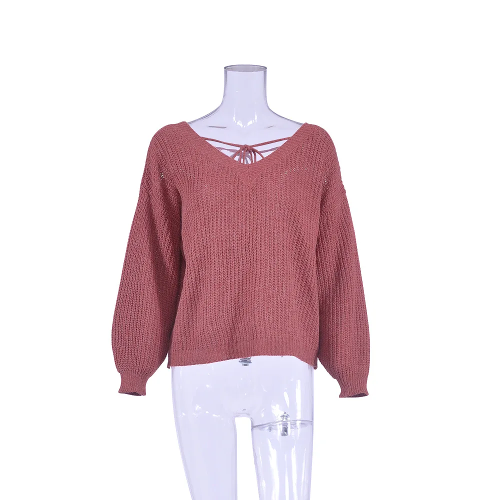 MISAUU Autumn Winter Women Sweaters Pullovers Korean Sexy Backless Long Sleeve Casual Sweater Oversize Knit Jumpers Sweter mujer | Женская