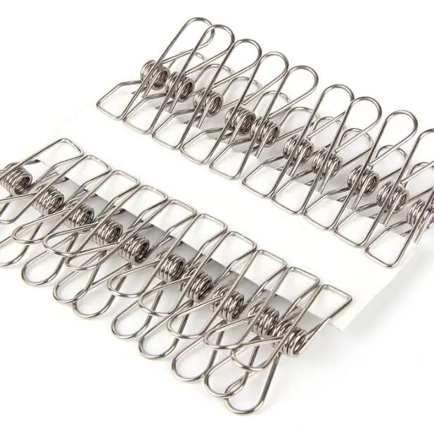 Multi Purpose Small Spring Stainless Steel Clothes Pegs Windproof Laundry Clip Tights Metal Clothespin 20 Pieces/Lot | Дом и сад