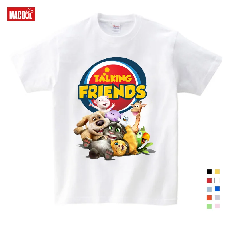 T-shirt children t shirts girls 9 years boys games can Talking Tom Cat t shirt Summer Child Cat Tom and his friends funny cool tops - Цвет: T-shirt