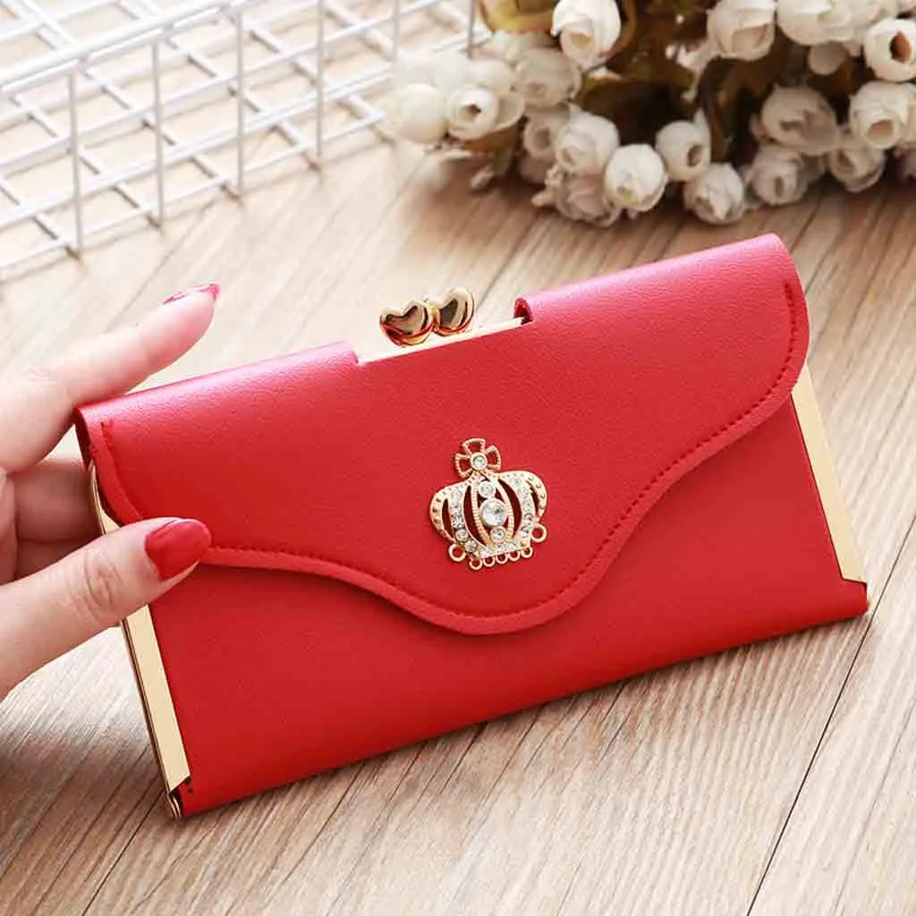 Bag 2020 Hot Sale Fashion Clutch Crown Diamond Mobile Phone Ladies Long Evening Purse Dropshipping | Багаж и сумки