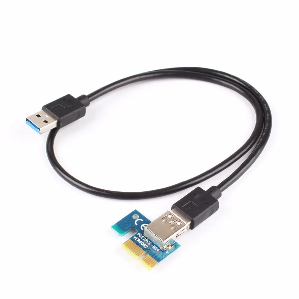 USB3.0 Riser Card pci-e Express 1x к 16x Extender адаптер SATA 4PIN Мощность Кабель-адаптер с 60 см #240875 |