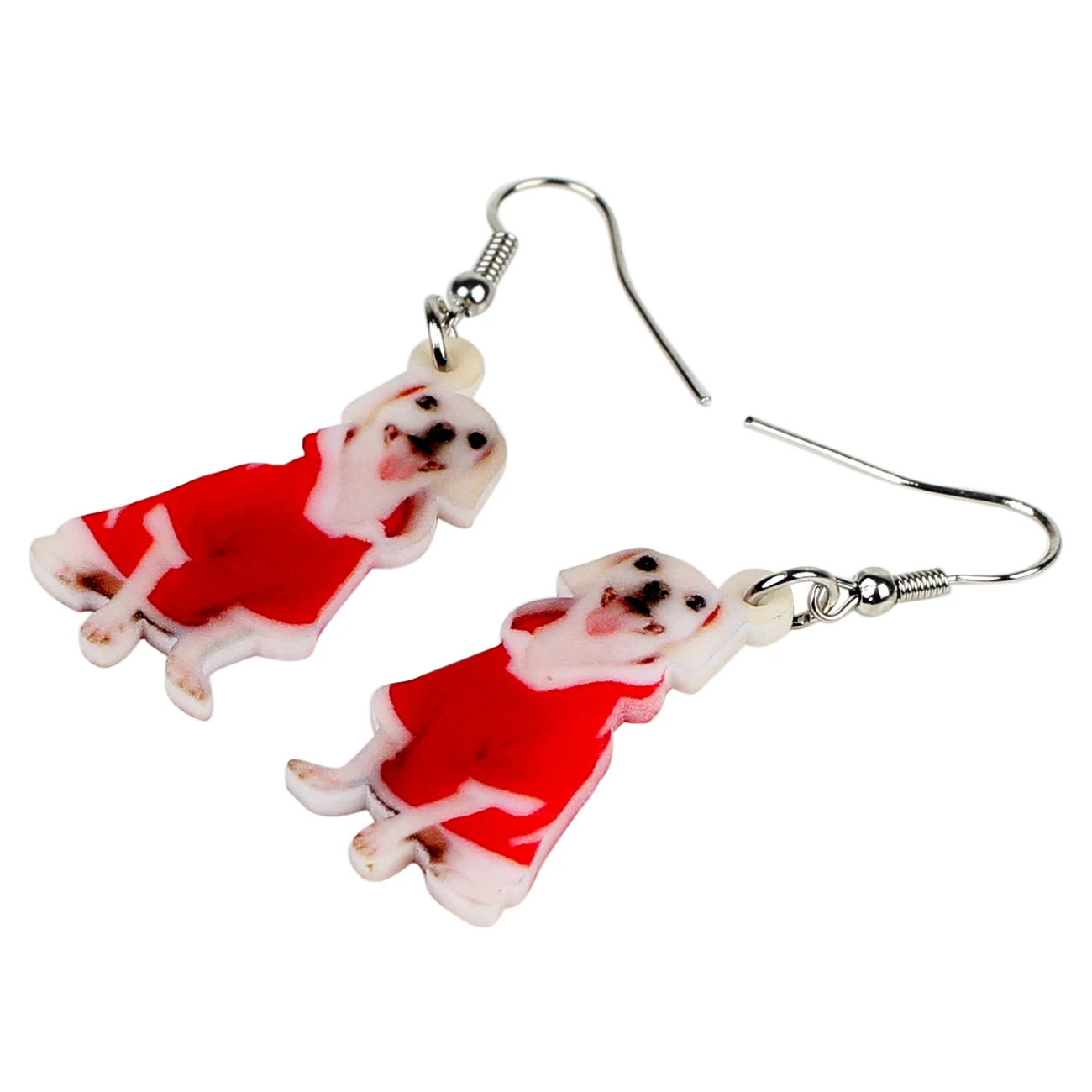WEVENI Acrylic Christmas Smile Puppy Dog Earrings Drop Dangle Cute Animal Jewelry For Women Girls Pet Lover Navidad Ornaments | Украшения и
