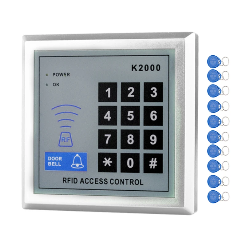 Rfid Клавиатура контроля доступа 125 кГц считыватель смарт-карт с 10 брелками классический пароль дверной замок для 500 Cards-KD2000 пользователя