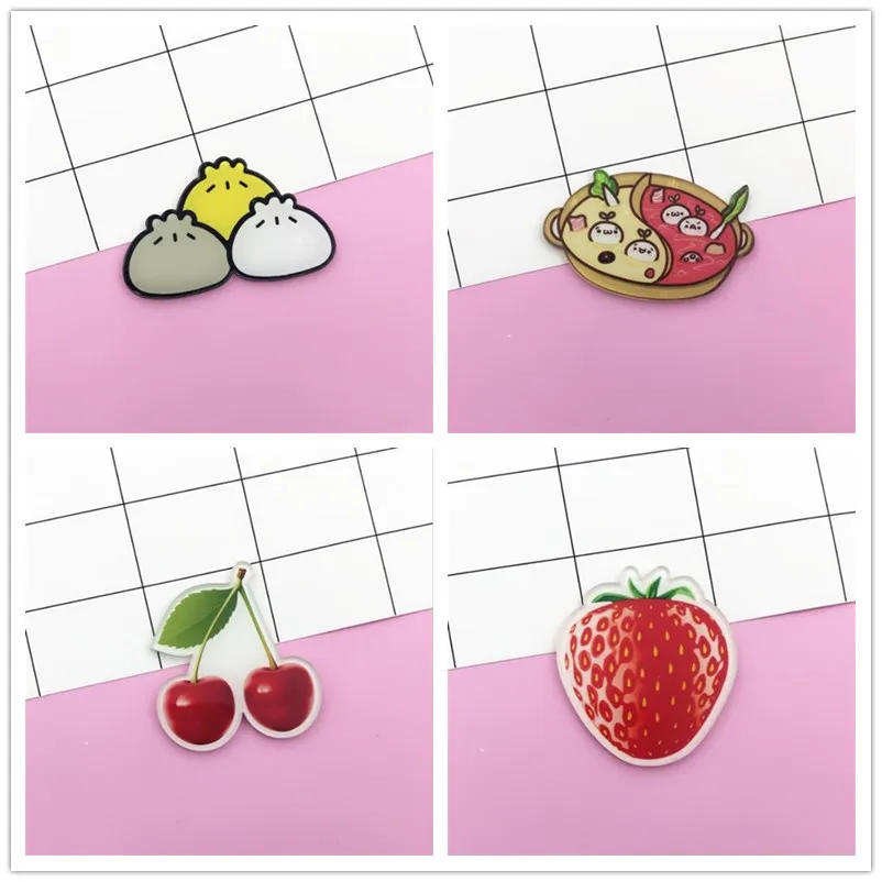 

1 PCS Cartoon watermelon banana carrot Brooch Acrylic Badges Icons on The Backpack Pin Badge Decoration Badges for Clothing