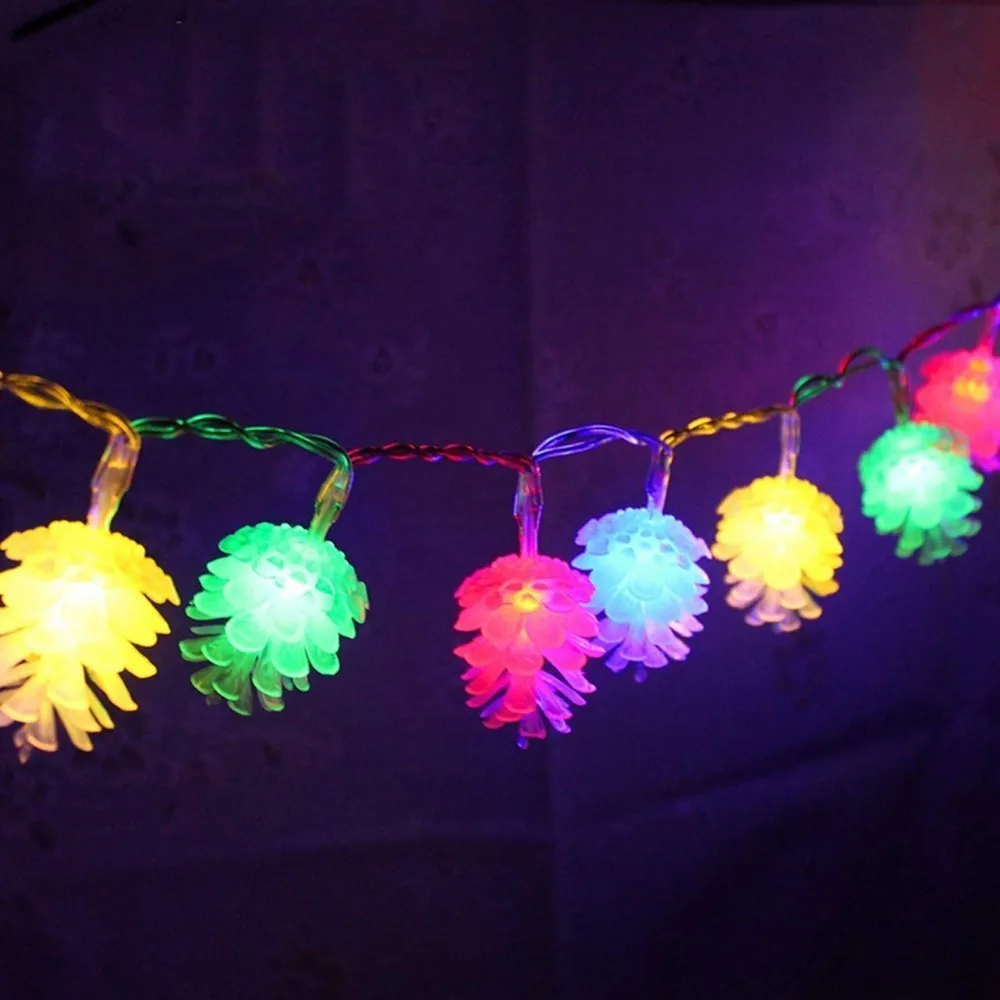 Binval 20 Вт, 30 Вт, 50LED Солнечный шишка свет шнура Водонепроницаемая гирлянда для вечеринок, Дня благодарения, декоративную рождественскую елку огни