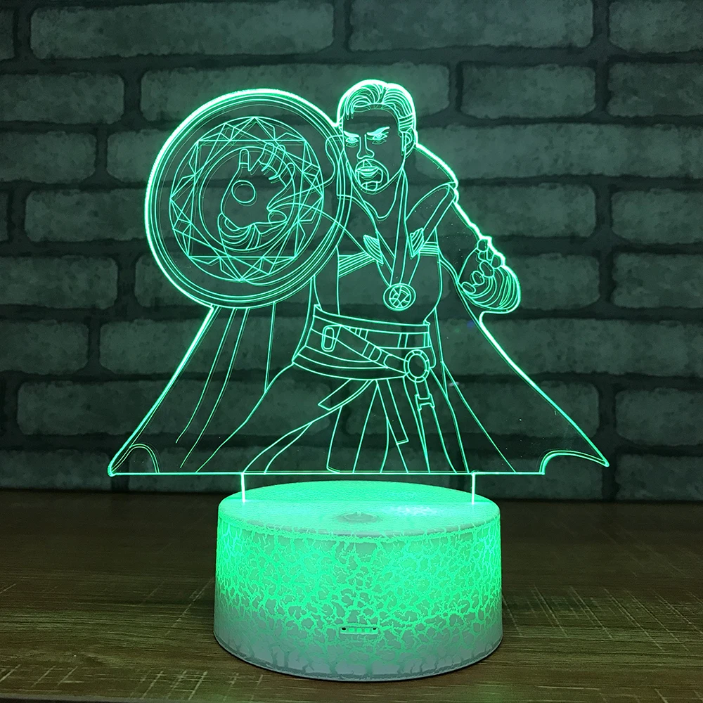 3d ночсветильник с изображением героя креативная иллюзия светодиодная лампа 7