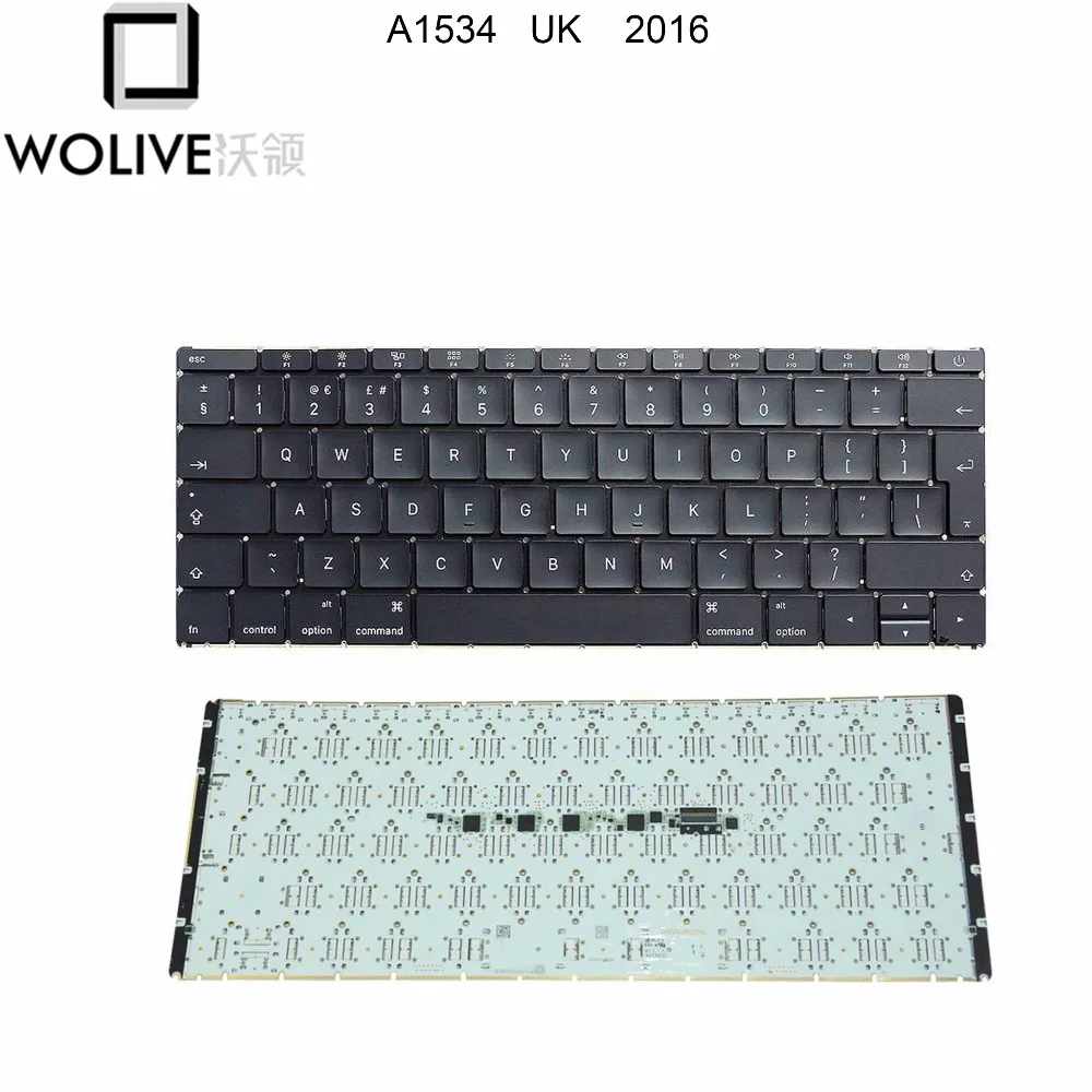 

Wolive Genuine laptop keyboard for MacBook Retina 12" A1534 Keyboard Year 2015 2016 2017 UK Language