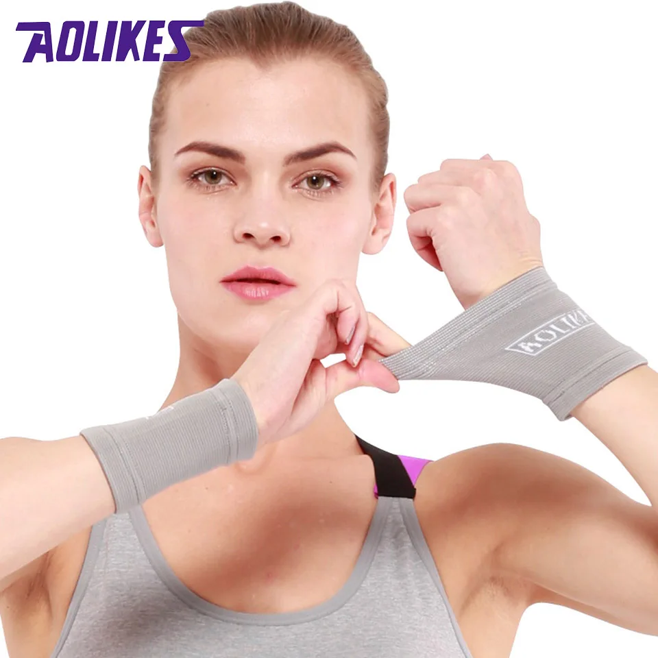 Aolikes 1 пара спортивный наручный браслет поддержка запястья скобка Sweatband защита Спорт теннис сквош бадминтон тренажерный зал ручной защитный напульсник