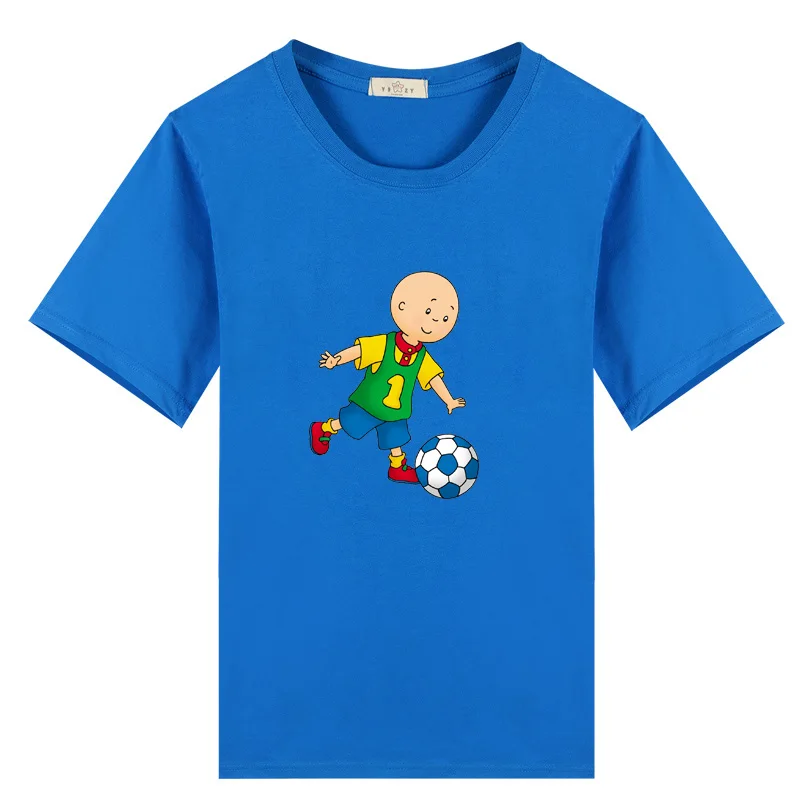 Мультфильм Caillou футболки летний топ хлопок короткий рукав детская футболка для девочек