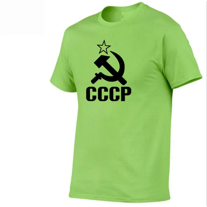 15 light green Футболка для спортзала WINER CCCP, Мужская футболка с коротким рукавом, футболки из хлопка с круглым вырезом - Цвет: 15 light green