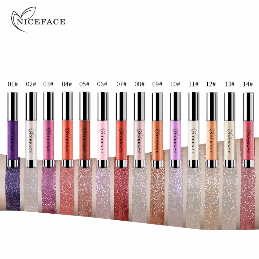 NICEFACE бренд матовая 14 Цвет металлической жидкости Блеск для губ Макияж Shimmer Бархат