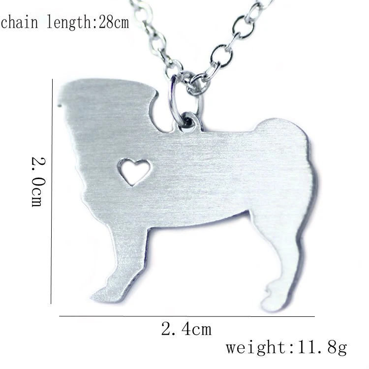 Ожерелье из нержавеющей стали SUTEYI ожерелье с подвеской в виде мопса для щенков |