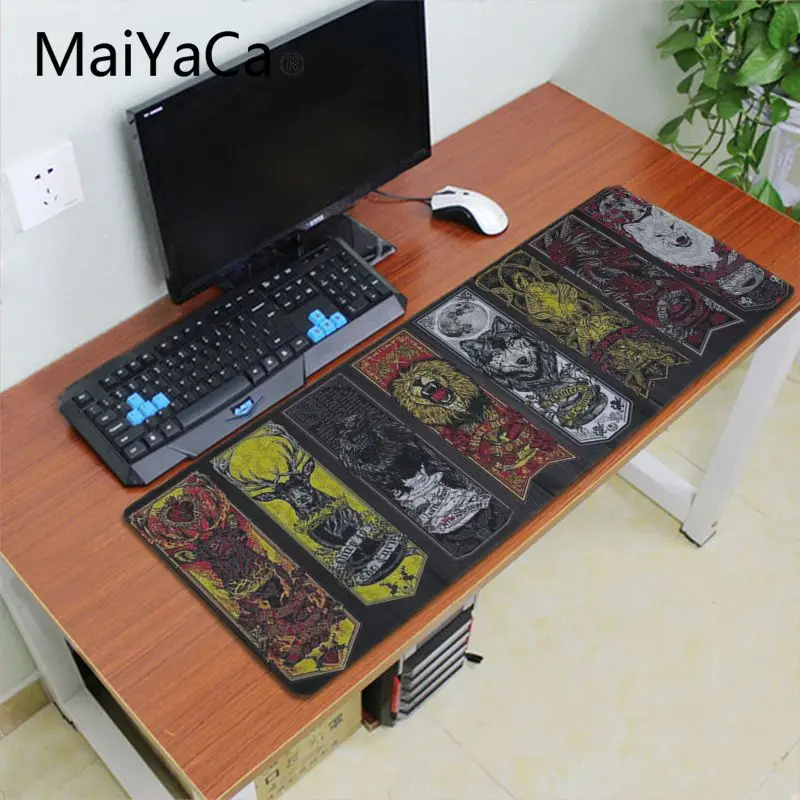 Lock Edge 30X70cm Maiyaca Игра престолов дома Противоскользящий резиновый игровой коврик для мыши xxl скоростная клавиатура мышь mat30x70cm ноутбук ПК Настольный коврик - Цвет: Lock Edge 30X70cm
