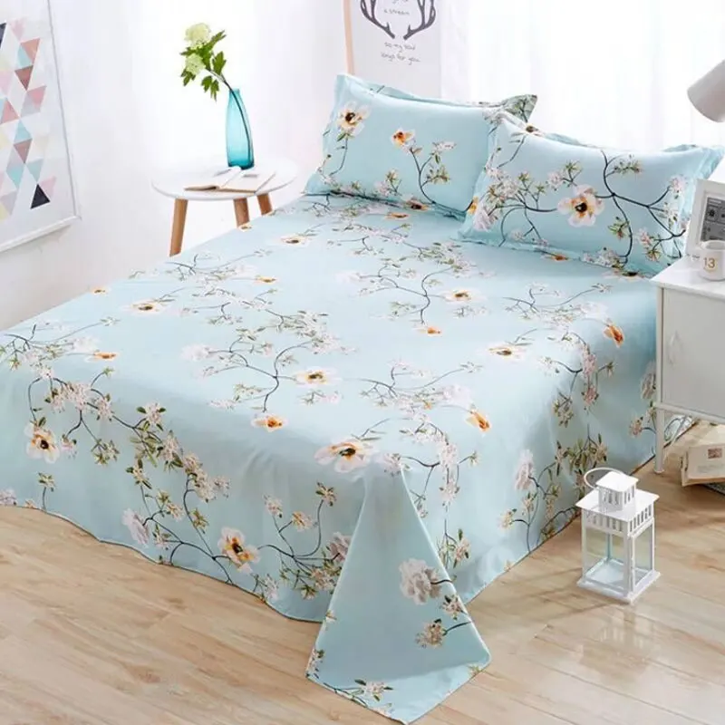 1 шт. полиэстер постельное белье один двойной плоский лист синий мультфильм