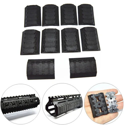 M-humu FIRECLUB Тактический 4 шт./компл. Airsoft M-LOK ручной единый набор; на тонком каблуке; Низкопрофильная защита для рук для M-LOK MLOK Железнодорожный Обложка BK - Цвет: M-humu