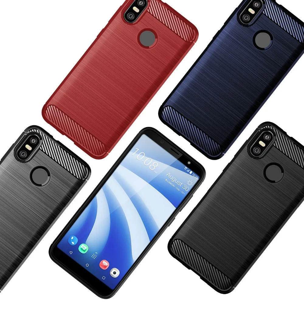 Матовый текстурный чехол для телефона для htc U12 Life, чехол из углеродного волокна, роскошный ТПУ чехол для задней панели s для htc Desire 12 Plus U11 Life Eyes, чехол