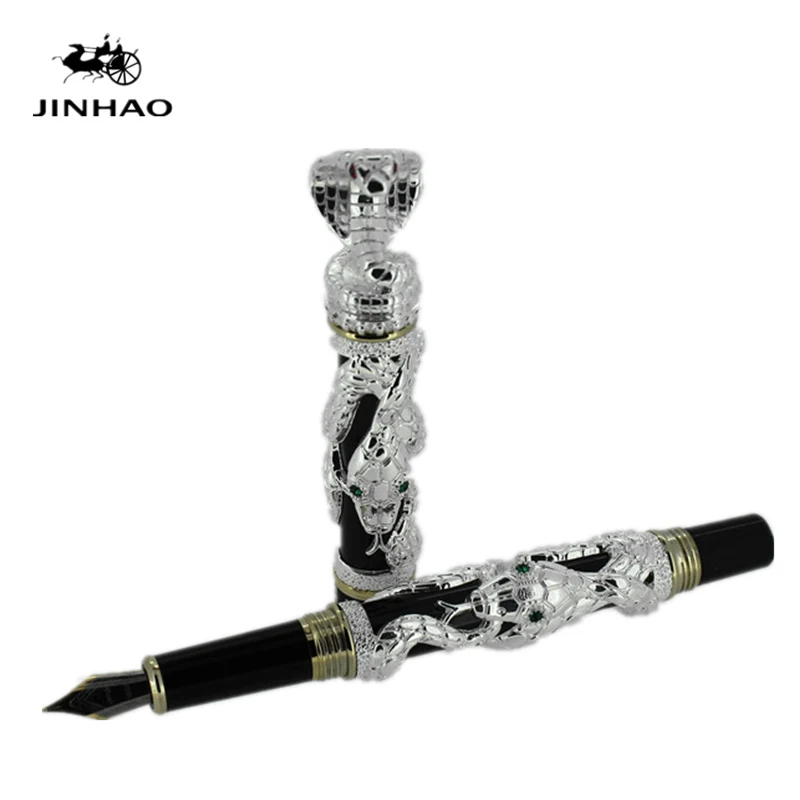 Перьевая ручка JINHAO старый серый Змеиный год памяти средний 18KGP NIB BOX на