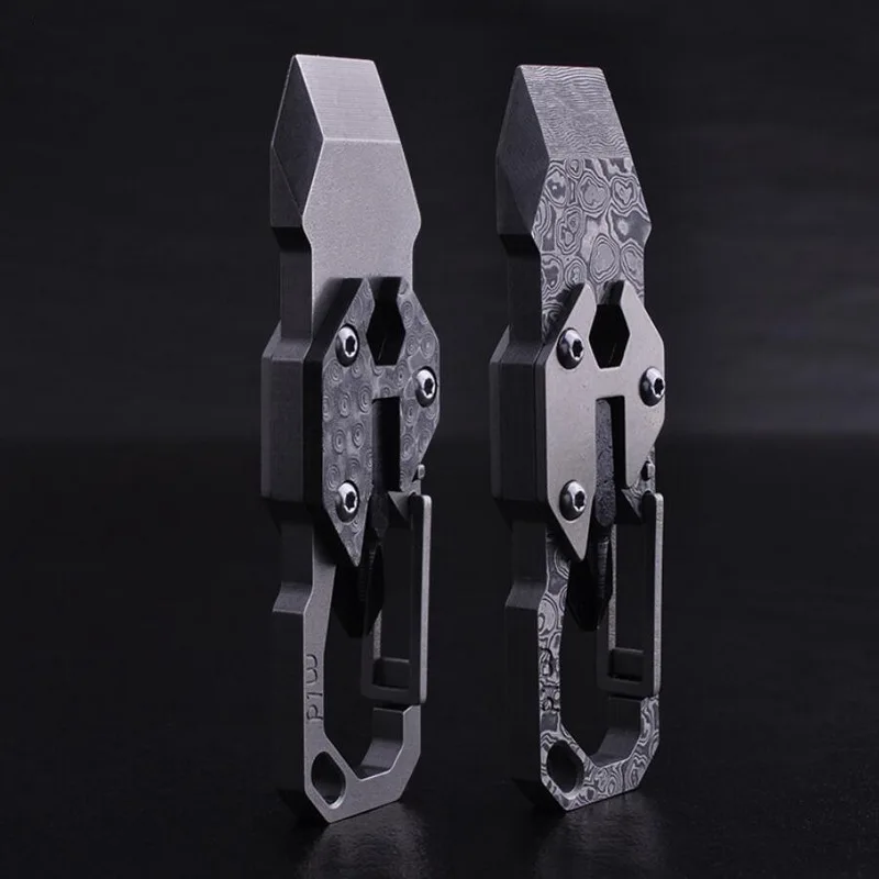 

Многофункциональный инструмент для повседневного использования, титановый брелок, дамасский ключ, отвертка, открывалка для писем