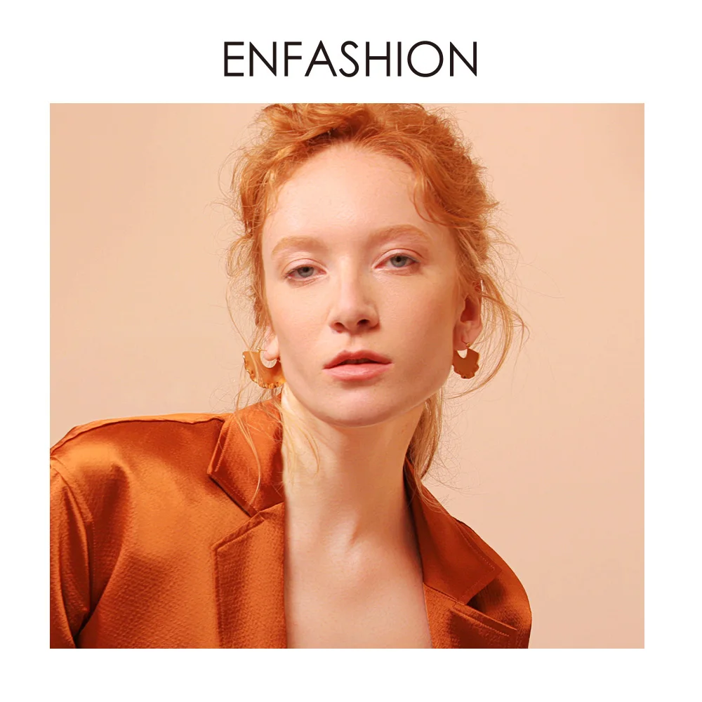 ENFASHION Fan геометрические Висячие серьги для женщин золотого цвета кривые большие висячие серьги Модные ювелирные изделия пендиентс Abanico EC191037
