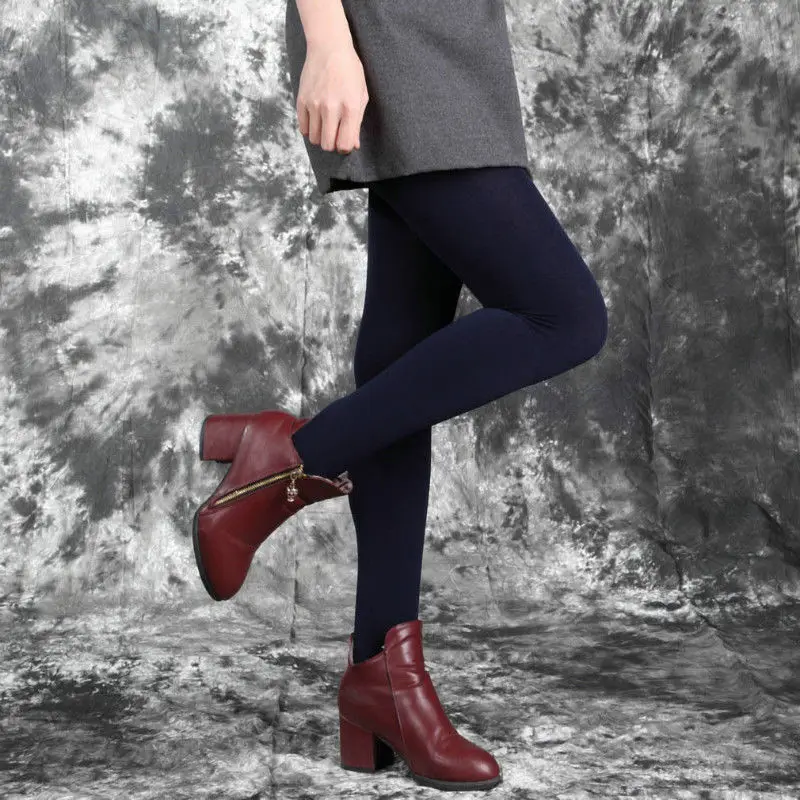 

Warm Winter Skinny Slim Brushed Leggings Stretch Pants Thick Footless Leggings