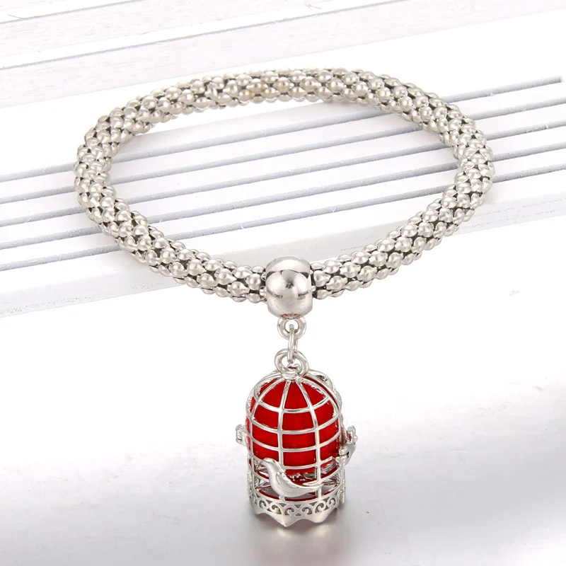 Owl Pendant Bracelet Essential Oil Diffusing Bracelets Bangles Silver Charm Popcorn Chain Jewelry Aromatherapy Locket | Украшения и