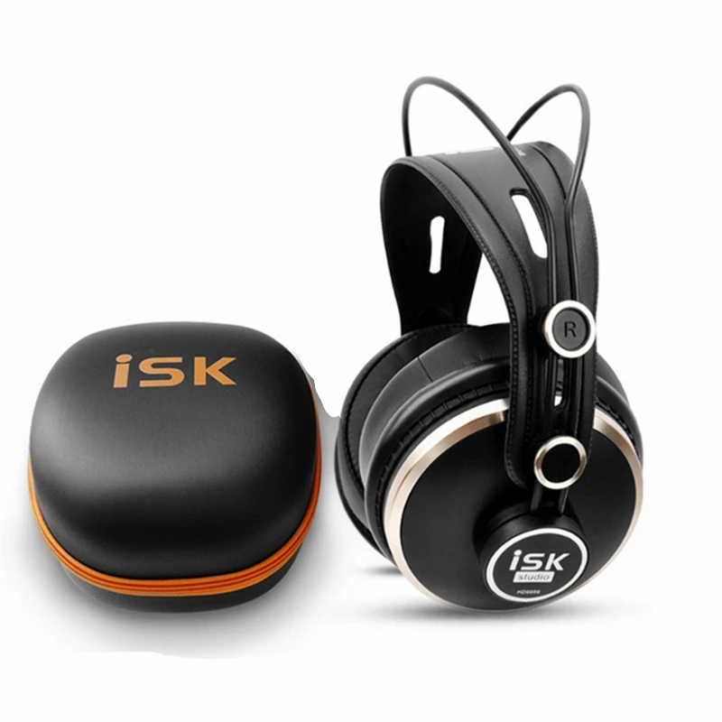 With carrying case Профессиональные HD мониторные наушники ISK HD9999, студийные диджейские наушники, Динамические 1500 МВт, мощные наушники-вкладыши, HiFi наушники, Auriculars - Цвет: With carrying case