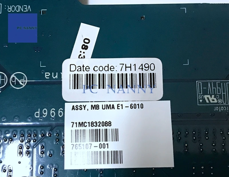 Материнская плата PCNANNY 765107-001 ZSO51 LA-A996P для HP 15-G E1-6010 материнская ноутбука |