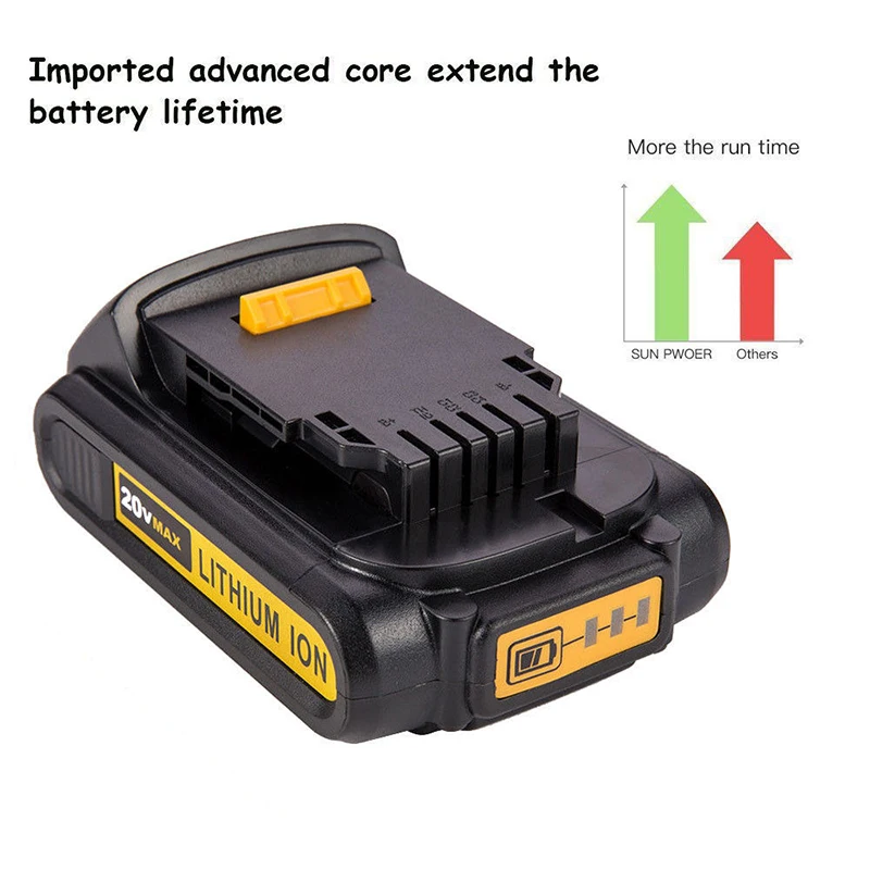 Литий-ионная аккумуляторная батарея для Dewalt 20 в 2000 мАч 2 А сменная