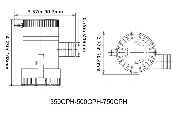 1100GPH DC Погружной Электронасос для лодка каяк, бустер водяной насос 12 V, 12 v Водяной насос 12 v, откачивающий насос 12/24 Вольт 24V правило