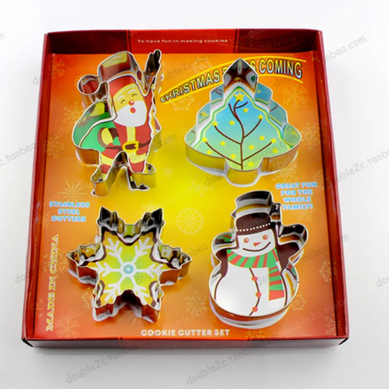 4 шт./компл. резак для рождественских печенья 3D Рождественский Санта Клаус