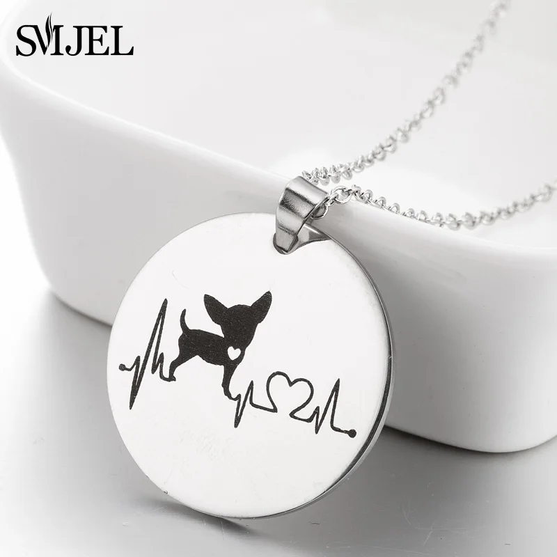 Ожерелье SMJEL из нержавеющей стали с собакой чокер модное ожерелье подвеской для