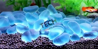beautiful blue ocean glass stone decoration ornament for aquarium fish tank home garden vase