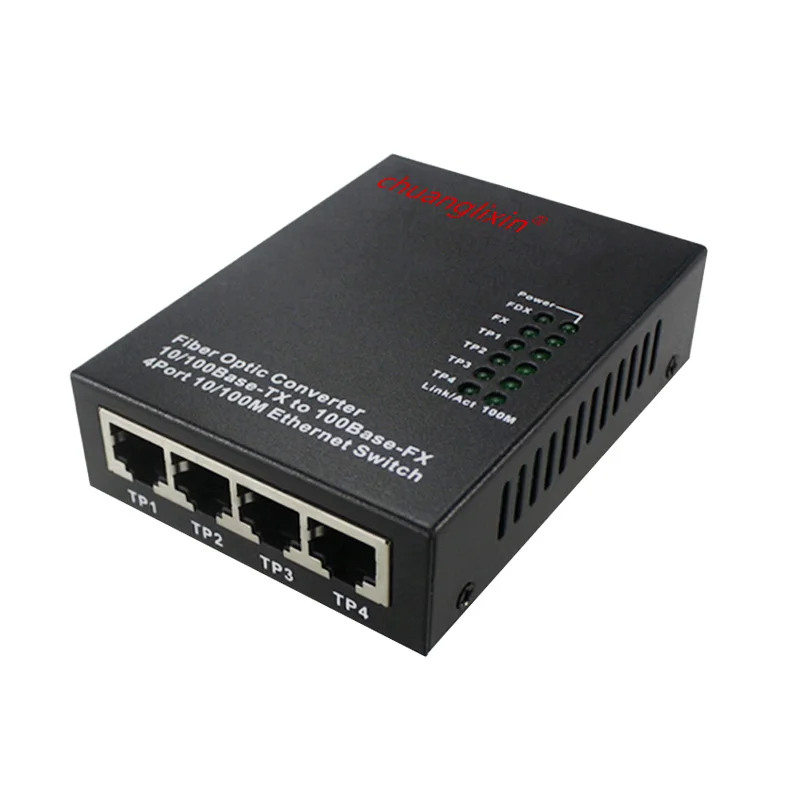 Фото Ethernet медиа конвертер 10/100 м 4 порта + 1 волоконно-оптический порт SC 1310/нм AB однорежимный двойной волоконно-оптический медиа конвертер 1 шт. №4