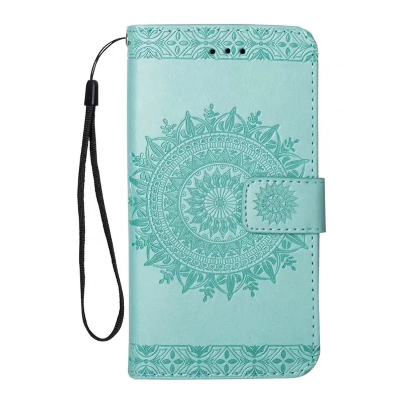 Mint green Мобильный телефон Coque Футляр чехол для huawei P20 Lite P20Lite с мягким силиконовым высоким качеством тотемный принт из искусственной кожи флип-кошелек - Цвет: Mint green