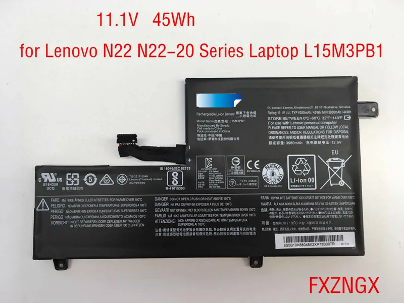 11 1 V 45Wh 4050 мАч натуральная L15L3PB1 L15M3PB1 батарея для Lenovo Chromebook N22 20 N42 N23 5B10K88047