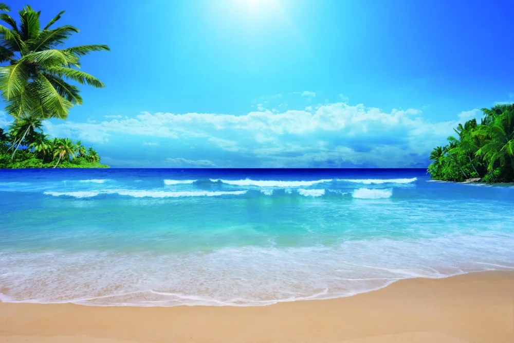 Крутые пляжные волнистые пейзажные затемненные занавески 3D полиэстер/хлопок