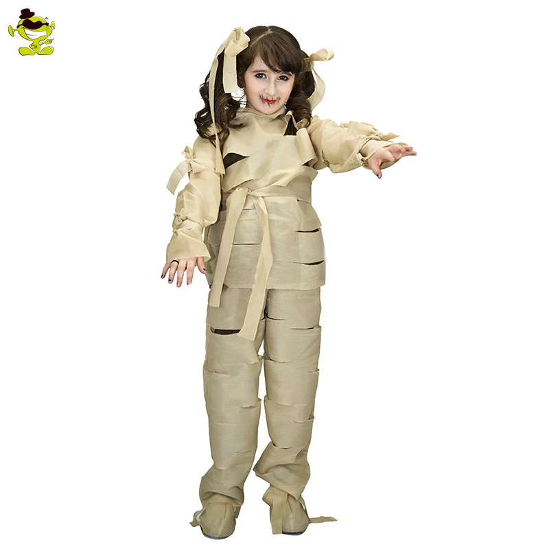 

Костюмы на Хэллоуин для девочек мумия одежда Детский костюм для костюмированной вечеринки на Хэллоуин вечерние тело и тело платье до наряд...