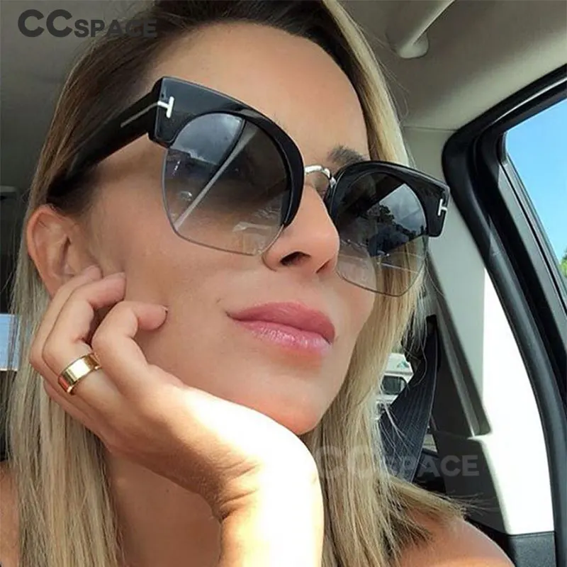 Женские солнцезащитные очки кошачий глаз брендовые дизайнерские с заклепками и